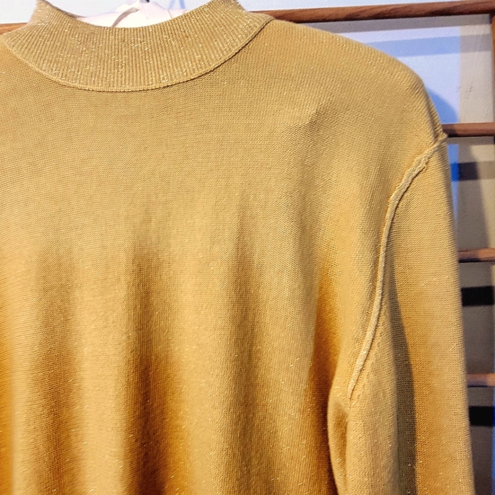 Oh so Polished clean- cut turtleneck in glittery gold from Appleseed's